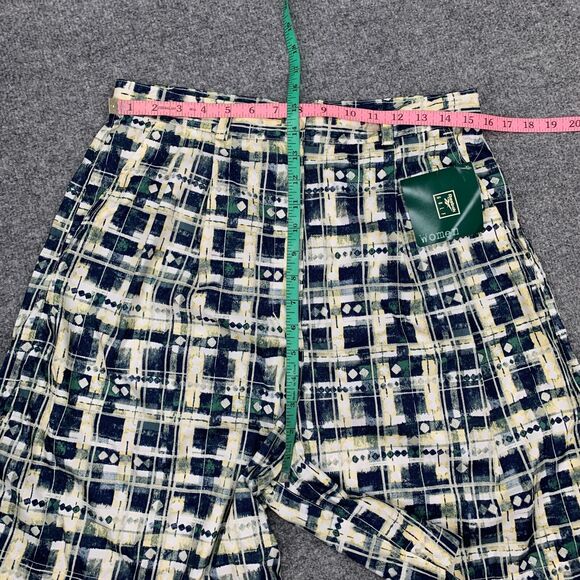 Vintage Reebok Shorts Women 14 Multi Madras Slash Pocket High Rise Retro Culotte - Picture 5 of 12